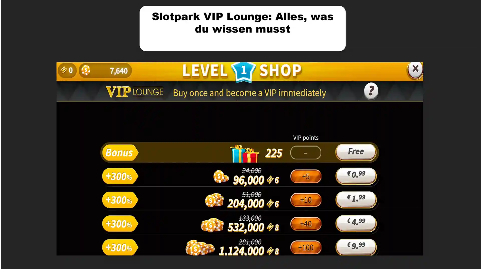 Slotpark VIP Lounge