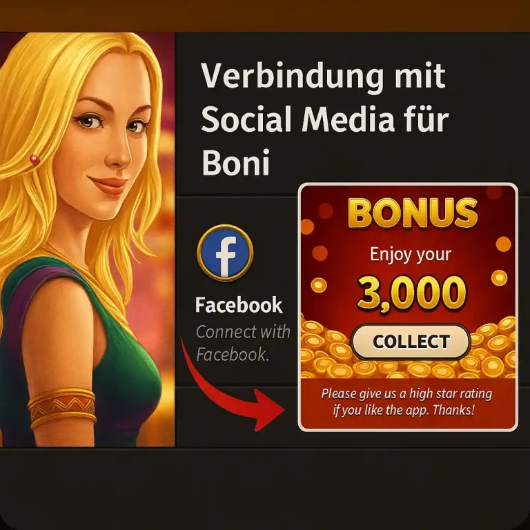 Verbindung mit Social Media fuer slotpark bonus